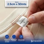 Etiquetas de nylon 2.5 cm x 50 mts