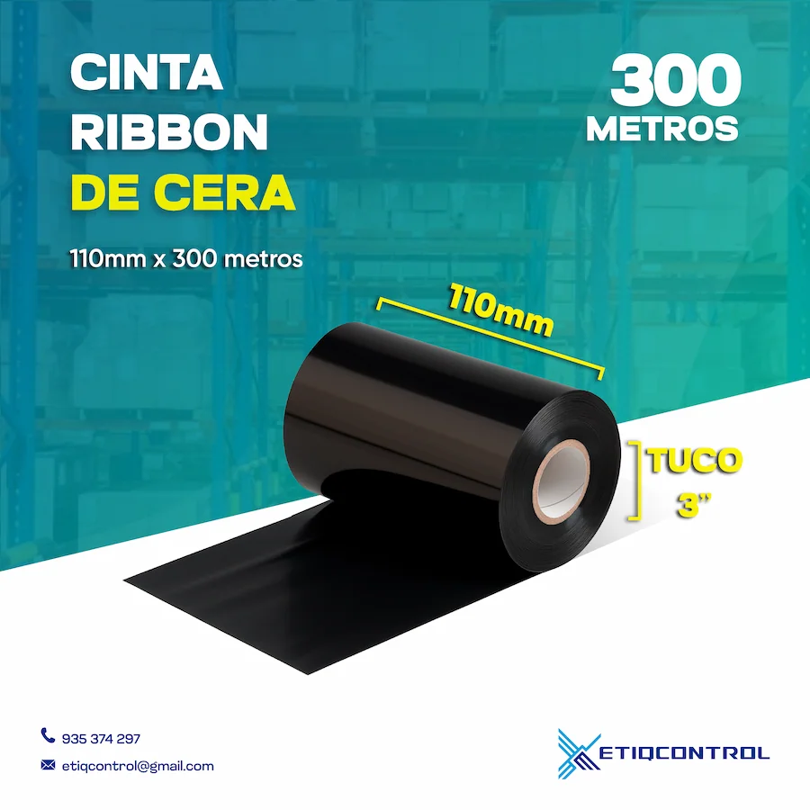 Cinta Ribbon de Cera 110 x 300 MTS Cinta Ribbon de Cera 110 x 300 MTS