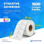 Etiquetas 2X1 pulgadas de papel 1C T1
