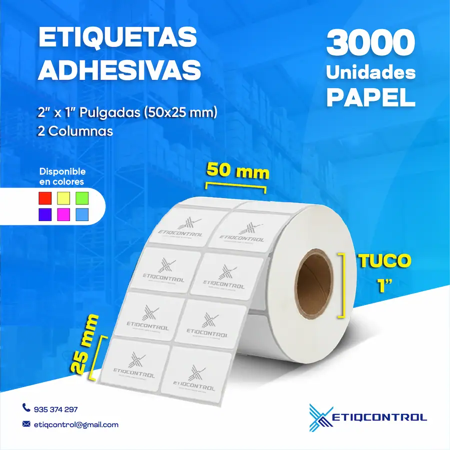 Etiquetas de papel 2x1 pulgadas 2C T1 Etiquetas de papel 2x1 pulgadas 2C T1