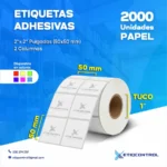 Etiquetas de papel 2x2 pulgadas 2 columnas T1