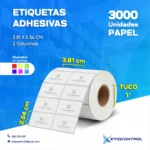 Etiquetas de papel 3.81 X 2.54 CM 2 Columnas