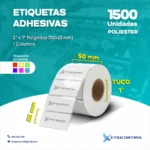 Etiquetas de poliéster 2x1 pulgadas 1 columna T1