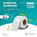 Etiquetas de poliéster 2x1 pulgadas 1 columna T3