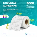 Etiquetas de Poliéster 2x1 Pulgadas 2 Columnas T1