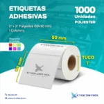 etiquetas de poliéster 2x2 pulgadas 1 Columna T1