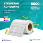 Etiquetas 3x1 Pulgadas de Poliéster 1C T3