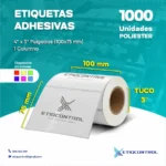 etiquetas 4x3 Pulgadas de Poliéster 1 Columna T3