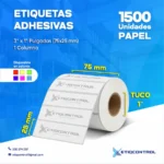 Etiquetas de papel 3X1 Pulgadas 1 Columna
