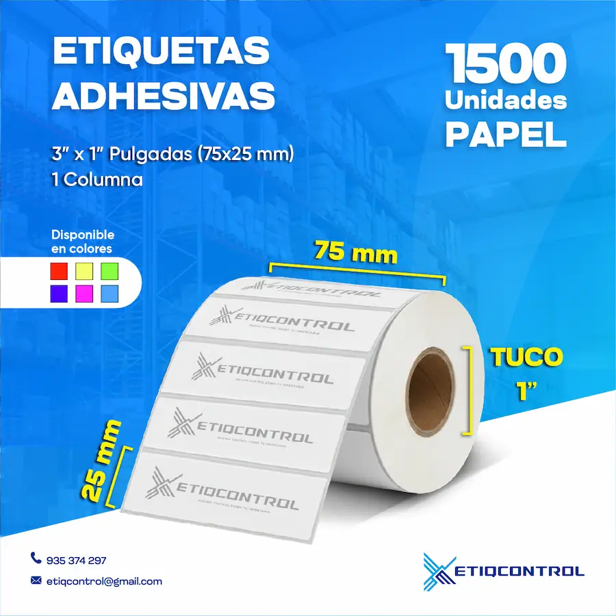 etiquetas de papel 3x1 pulgadas 1C T1 Etiquetas de papel 3X1 Pulgadas 1 Columna