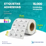 Etiquetas de poliéster 3X2 CM 3 Columnas T3