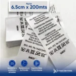 Etiquetas de nylon 6.5 cm x 200 mts