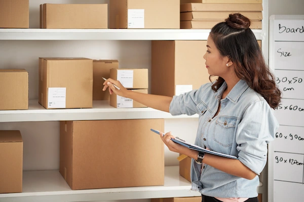 mujer realizando el inventario de sus productos utilizando el método ABC