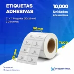 Etiquetas de Poliolefina 2x1 Pulgadas 2 Columnas
