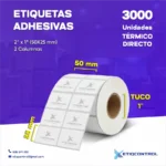 Etiquetas Térmico Directo 2x1 Pulgadas 2 Columnas