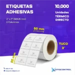 Etiquetas Térmico Directo 2x1 Pulgadas 2 Columnas