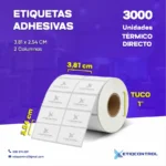 Etiquetas Térmico Directo 3.81 x 2.54 cm 2 Columnas