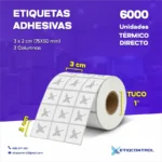 Etiquetas Térmico Directo 3x2 cm 3 Columnas