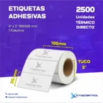 Etiquetas Térmico Directo 4x2 Pulgadas